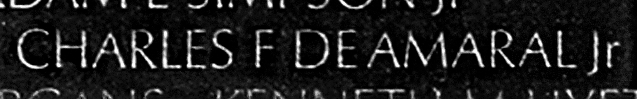 Amaral's name inscribed on the Wall
